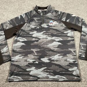 Puma Volition America Mens Large Camo 1/4 Zip Pullover Golf Fore the Brave